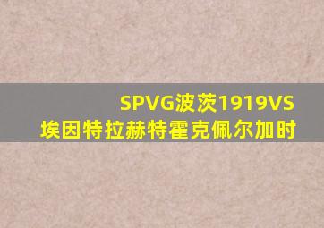 SPVG波茨1919VS埃因特拉赫特霍克佩尔加时