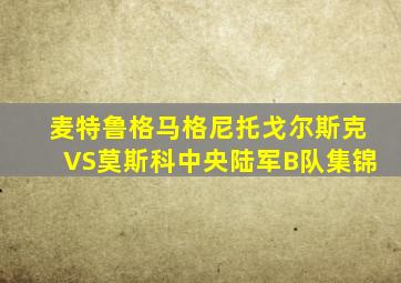 麦特鲁格马格尼托戈尔斯克VS莫斯科中央陆军B队集锦